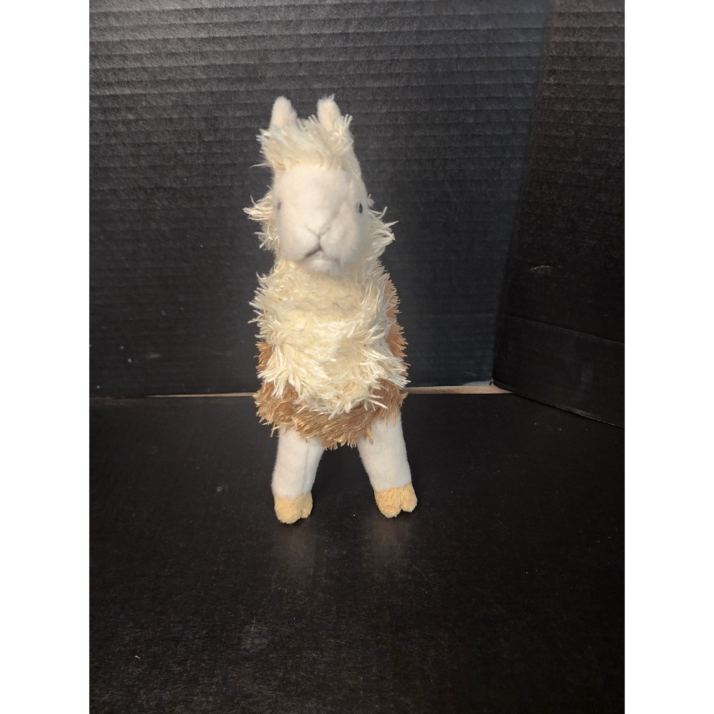 Douglas Cuddle Toys Llama Alpaca Plush Stuffed Animal Shaggy Tan Cream 9 Inch